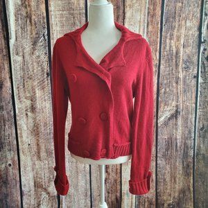 Women's Red Double-Breasted Cashmere Sweater
